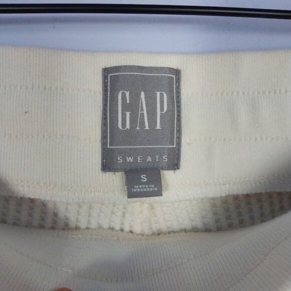 GAP Jogger Sweatpants Waffle knit Size Small Cream Ivory Cozy Winter Lounge - Picture 6 of 10